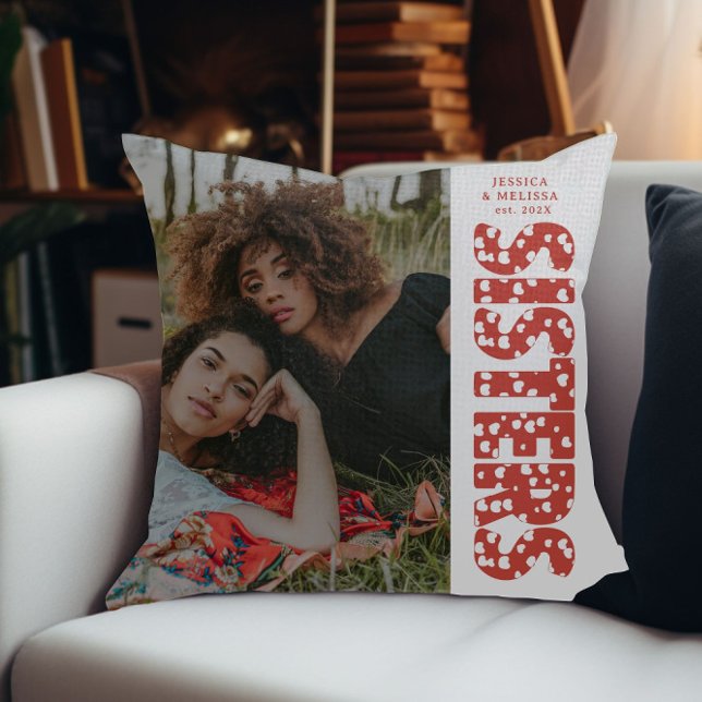 Geschenke für moderne Herz-Foto-Schwestern Kissen (Von Creator hochgeladen)