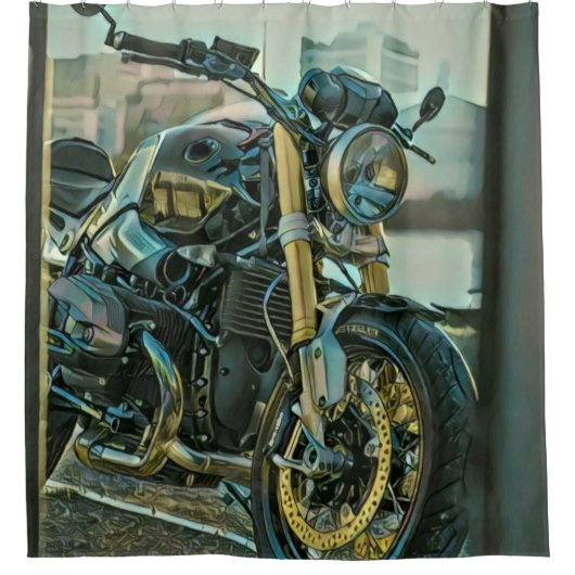 Geschenke für Motorradfahrer Duschvorhang (Vorderseite)