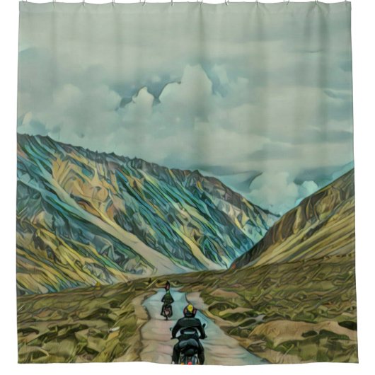 Geschenke für Motorradfahrer Duschvorhang (Vorderseite)