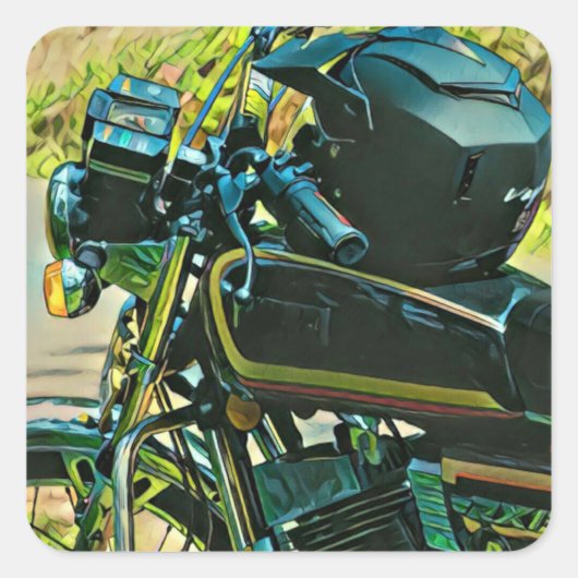 Geschenke für Motorradfahrer Quadratischer Aufkleber (Vorderseite)