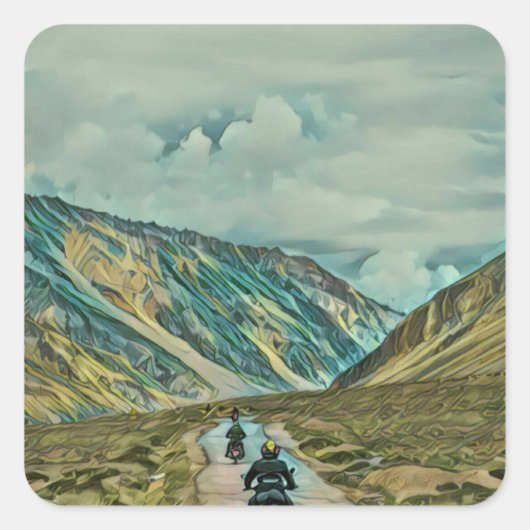 Geschenke für Motorradfahrer Quadratischer Aufkleber (Vorderseite)