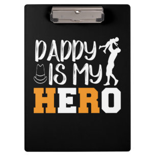 Geschenke für Papa Daddy ist mein Held Klemmbrett