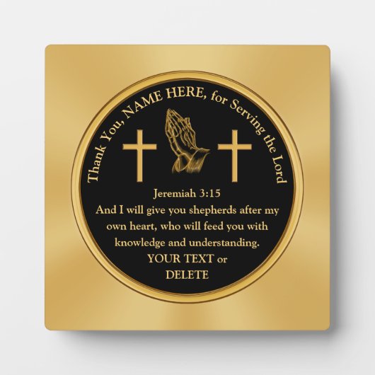 Geschenke für personalisierte, kreative Pastor-Wer Fotoplatte (Vorderseite)