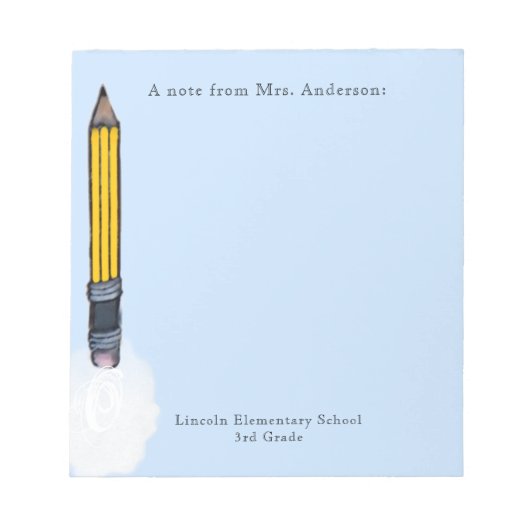 Geschenke für personalisierte Lehrer Notizblock (Vorderseite)