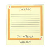 Geschenke für personalisierte Niedliche Lehrer Notizblock (Vorderseite)