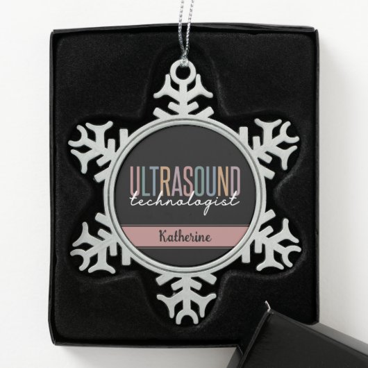 Geschenke für personalisierte Ultraschalltechniker Schneeflocken Zinn-Ornament (Box)