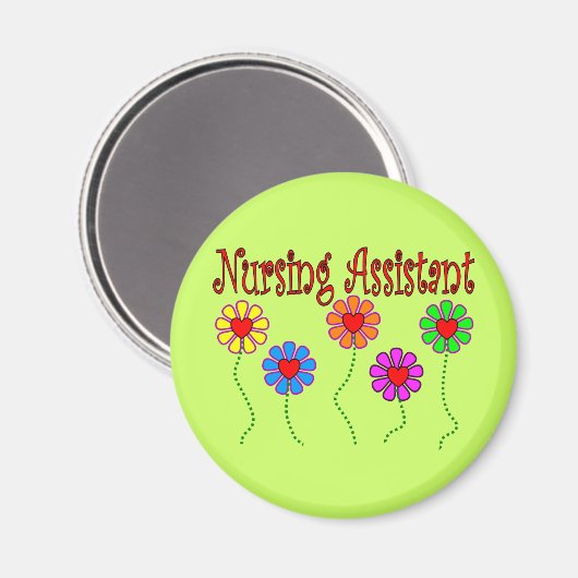 Geschenke für Pflegeassistenten - Blumendesign Magnet (Vorderseite/Rückseite)