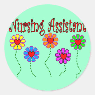 Geschenke für Pflegeassistenten - Blumendesign Runder Aufkleber