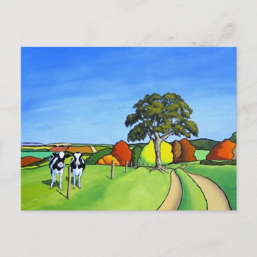 Geschenke für schwarze und weiße Kuh Postkarte (Vorderseite)