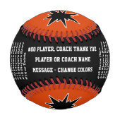 Geschenke für SENIOREN, TEAM und COACHES, Baseball (Rückseite)