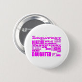 Geschenke für Töchter: Beste Tochter Button (Vorne & Hinten)