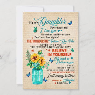 Geschenke für Töchter   Brief an meine Tochter von Einladung