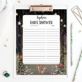 Geschenke für verzauberte Woodland-Babyduschen erh Poster