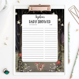 Geschenke für verzauberte Woodland-Babyduschen erh Poster