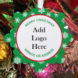 Geschenke für Weihnachts-Business-Kunden Ornament Karte<br><div class="desc">Fügen Sie diesem Kunden und Mitarbeitern Ihr Firmenlogo und Ihre Informationen hinzu,  Weihnachtsgeschenk oder Geschenktafel.</div>