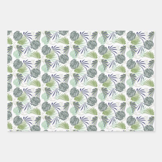 Geschenke geben Pflanze Muster Abbildung Geschenkpapier Set (Vorderseite 3)