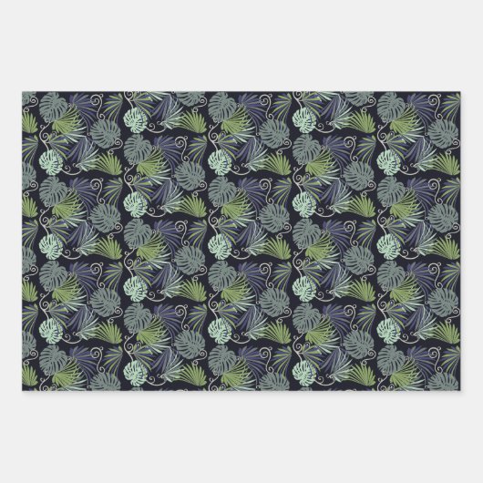 Geschenke geben Pflanze Muster Abbildung Geschenkpapier Set (Vorderseite 2)