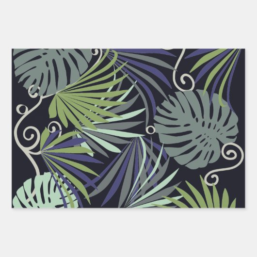 Geschenke geben Pflanze Muster Abbildung Geschenkpapier Set (Vorderseite)