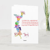 Geschenke Girl Weihnachtskarte Feiertagskarte (Rückseite)