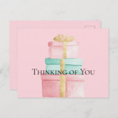 Geschenke Gold Blush Pink Mint Denken Sie an Sie Postkarte (Vorne/Hinten)