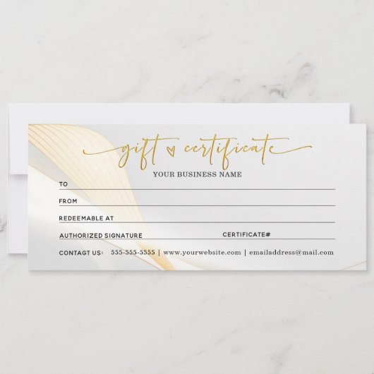 Geschenke Gold Zertifikate für mein Geschäft (Vorderseite)