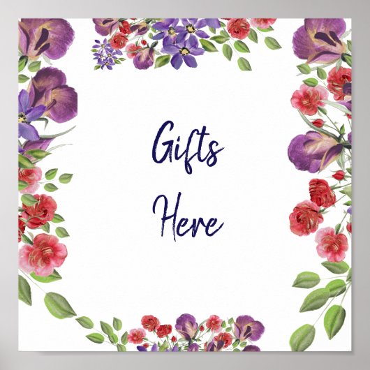 Geschenke hier Unterschreiben Poster (Vorne)