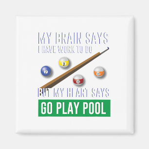 Geschenke Idee für Shirts für Damen Billard und Po Magnet