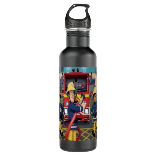 Geschenke Ideen Cartoon Fireman Namen für Sam Chil Edelstahlflasche (Vorderseite)