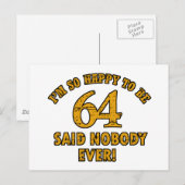 Geschenke im Alter von 64 Jahren Postkarte (Vorne/Hinten)
