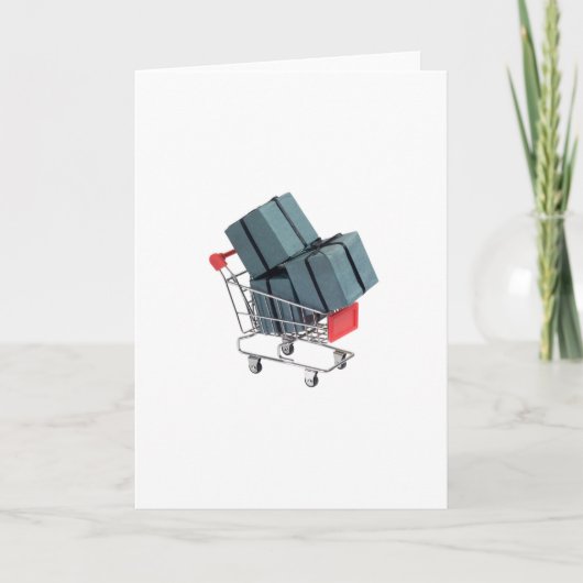 Geschenke im Prüfschlitten Feiertagskarte (Vorderseite)