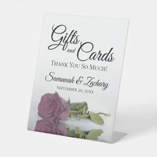 Geschenke & Karten Dusty Mauve Pink Rose Vielen Da Sockelschild