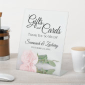 Geschenke & Karten Elegant Rosa Rosa Rose Danke Sockelschild (In SItu)