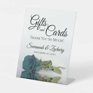 Geschenke & Karten Elegante Aquamarine Rose Vielen Sockelschild