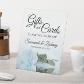 Geschenke & Karten Elegante Dusty Blue Rose Vielen Sockelschild (In SItu)