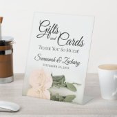 Geschenke & Karten Elegante Elfenbeinpfirsich Rose Sockelschild (In SItu)