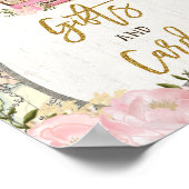 Geschenke Karten Reiseplan Brautparty Vintag Peony Poster (Ecke)