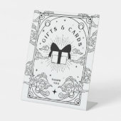 Geschenke & Karten Schwarz & Weiß Tarot Babydusche Sockelschild (Vorderseite)