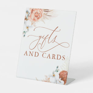 Geschenke Karten Terracotta Floral Pampas Grass Ze Sockelschild