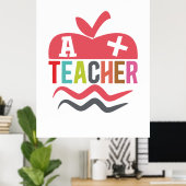 Geschenke Lehrer | A Plus Teacher Poster (Heimbüro)