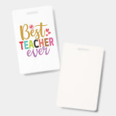 Geschenke Lehrer | Bester Lehrer je Ausweis (Vorder- & Rückseite)