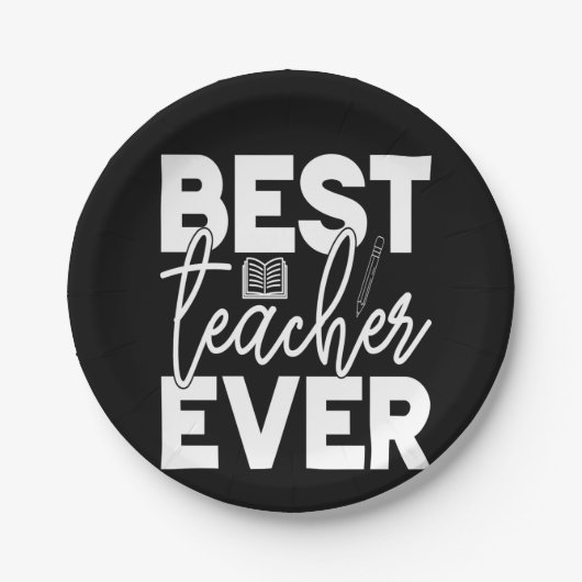 Geschenke Lehrer | Bester Lehrer je Pappteller (Vorderseite)