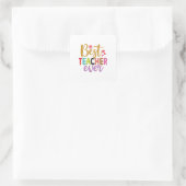 Geschenke Lehrer | Bester Lehrer je Quadratischer Aufkleber (Tasche)