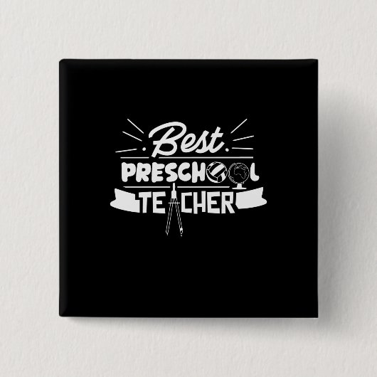 Geschenke Lehrer | Bester Preschool-Lehrer Button (Vorderseite)