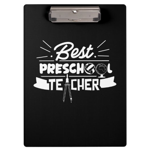 Geschenke Lehrer | Bester Preschool-Lehrer Klemmbrett (Vorderseite)