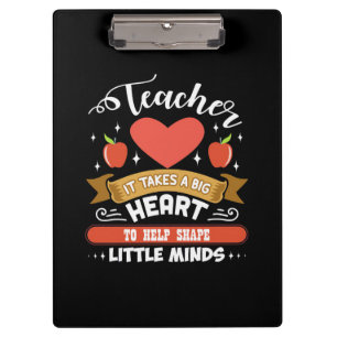 Geschenke Lehrer Big Heart Teacher Klemmbrett