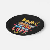 Geschenke Lehrer | Bücher sind meine Liebe Pappteller (Schrägansicht)