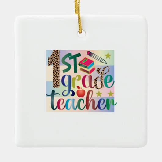 Geschenke Lehrer | Erster Lehrer Keramikornament (Vorderseite)