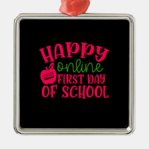 Geschenke Lehrer Happy Online erster Schultag Ornament Aus Metall