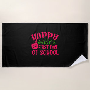 Geschenke Lehrer Happy Online erster Schultag Strandtuch
