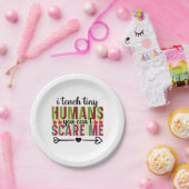 Geschenke Lehrer | Ich unterrichte Tiny Humans Pappteller (Party)